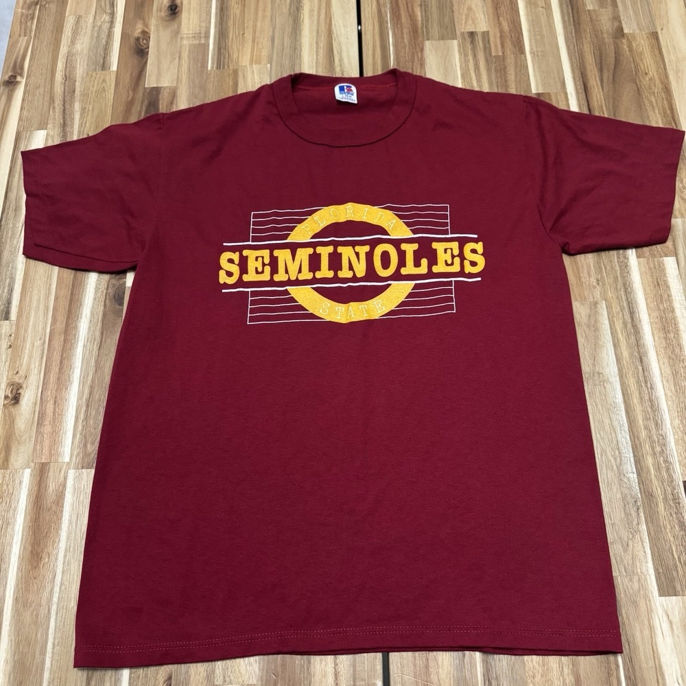 Vintage Florida State Seminoles Shirt Mens L Maroon Russell Made In USA 90s
